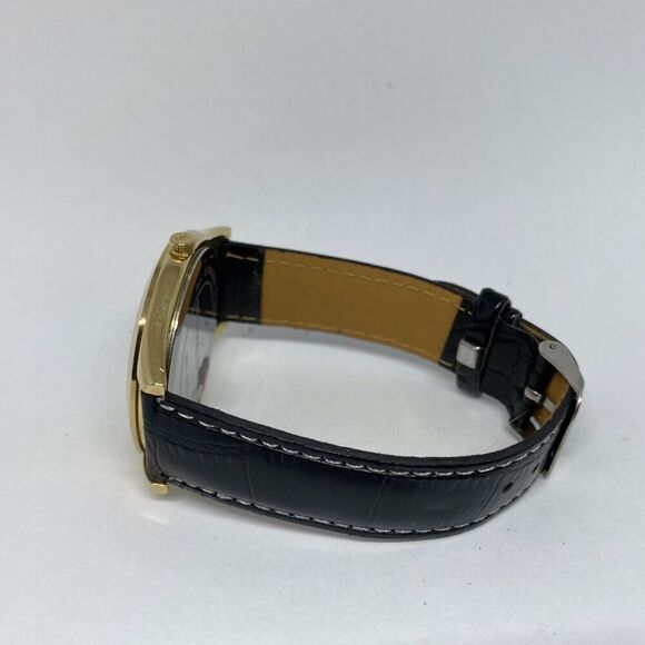 Michael Kors MK3221 Women's Black Leather Analog Gold Dial Quartz Watch JK121 - Picture 9 of 12